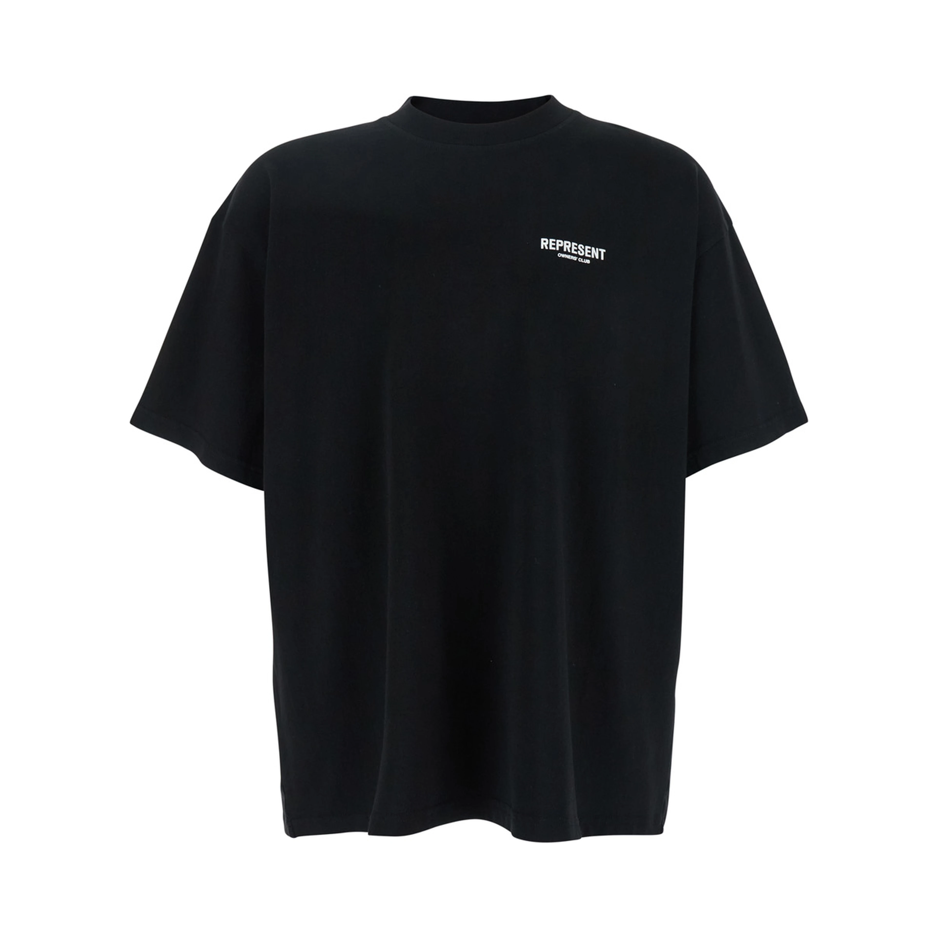 Black T-Shirt with Logo on the Front and Maxi Logo on the Back in Cotton Man