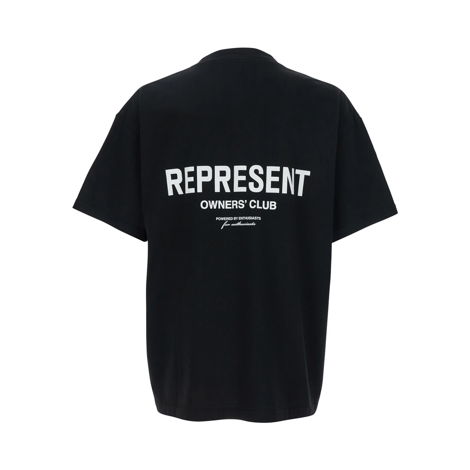 Black T-Shirt with Logo on the Front and Maxi Logo on the Back in Cotton Man
