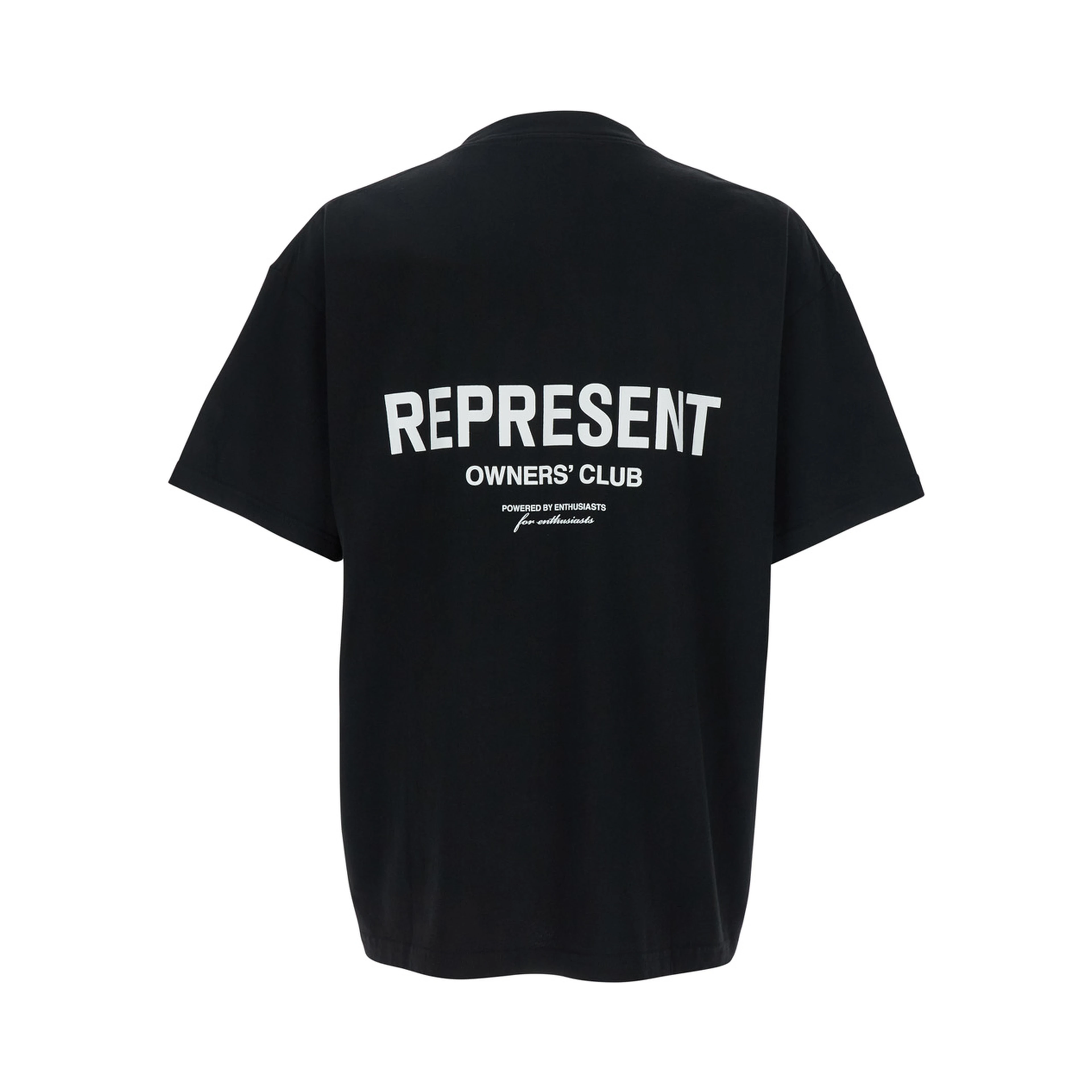 Black T-Shirt with Logo on the Front and Maxi Logo on the Back in Cotton Man
