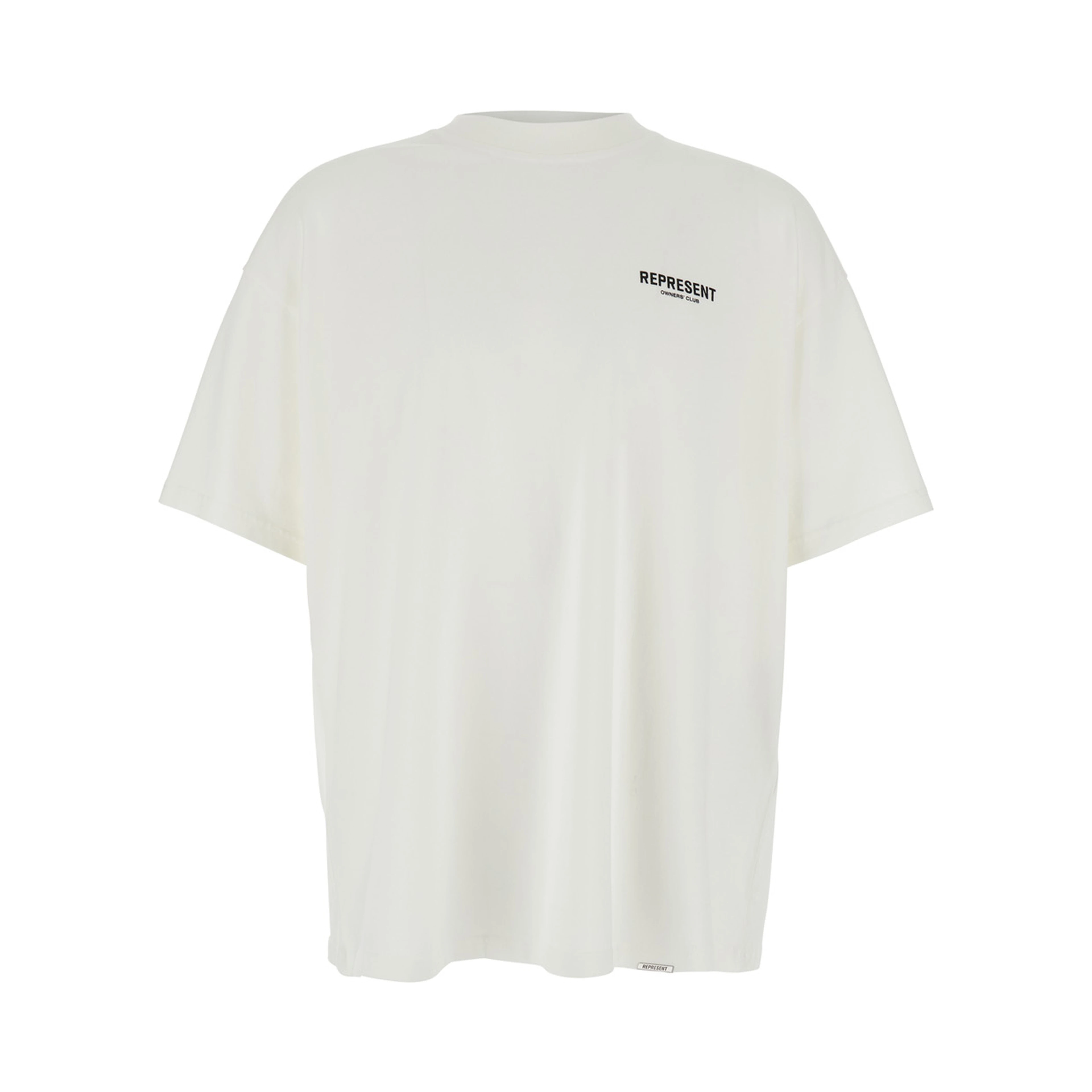 White T-Shirt with Logo on the Front and Maxi Logo on the Back in Cotton Man