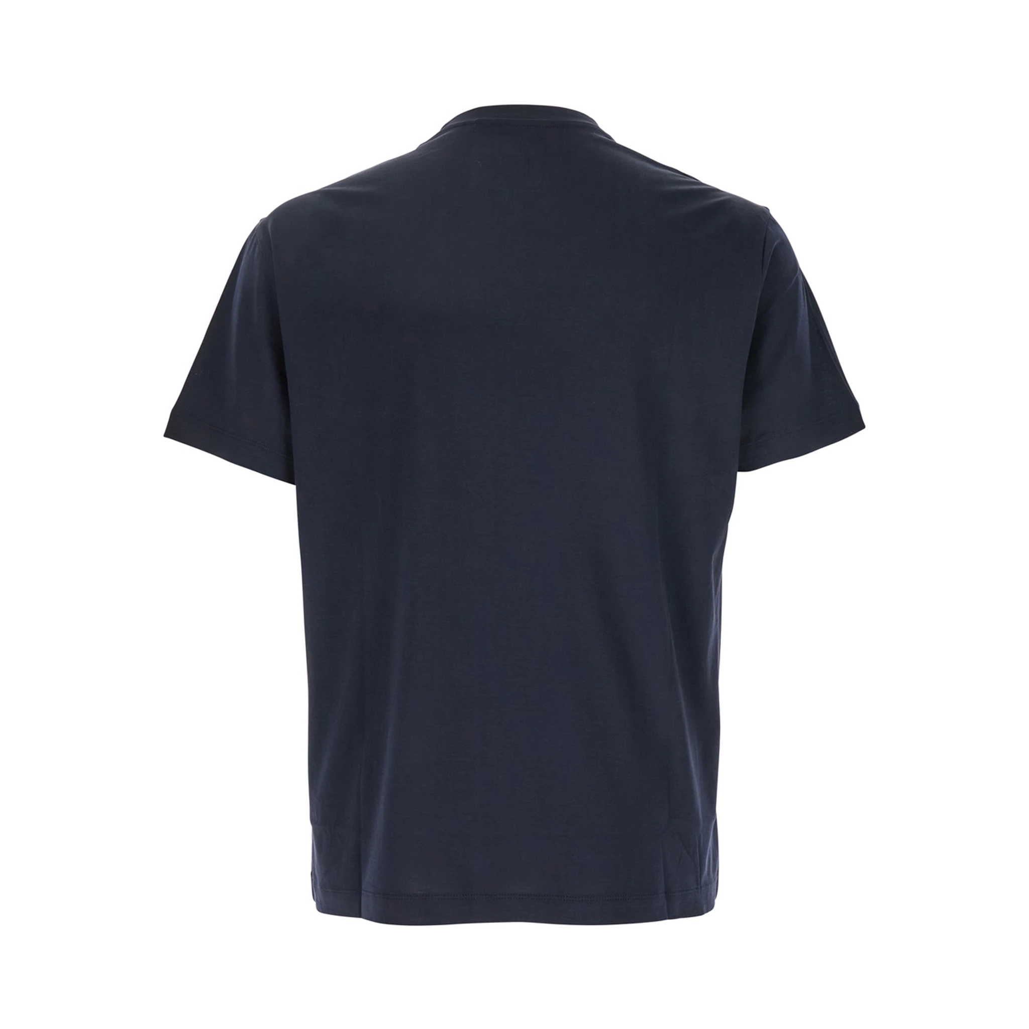Blue T-Shirt with Logo Lettering on the Front in Cotton and Lyocell Blend Man