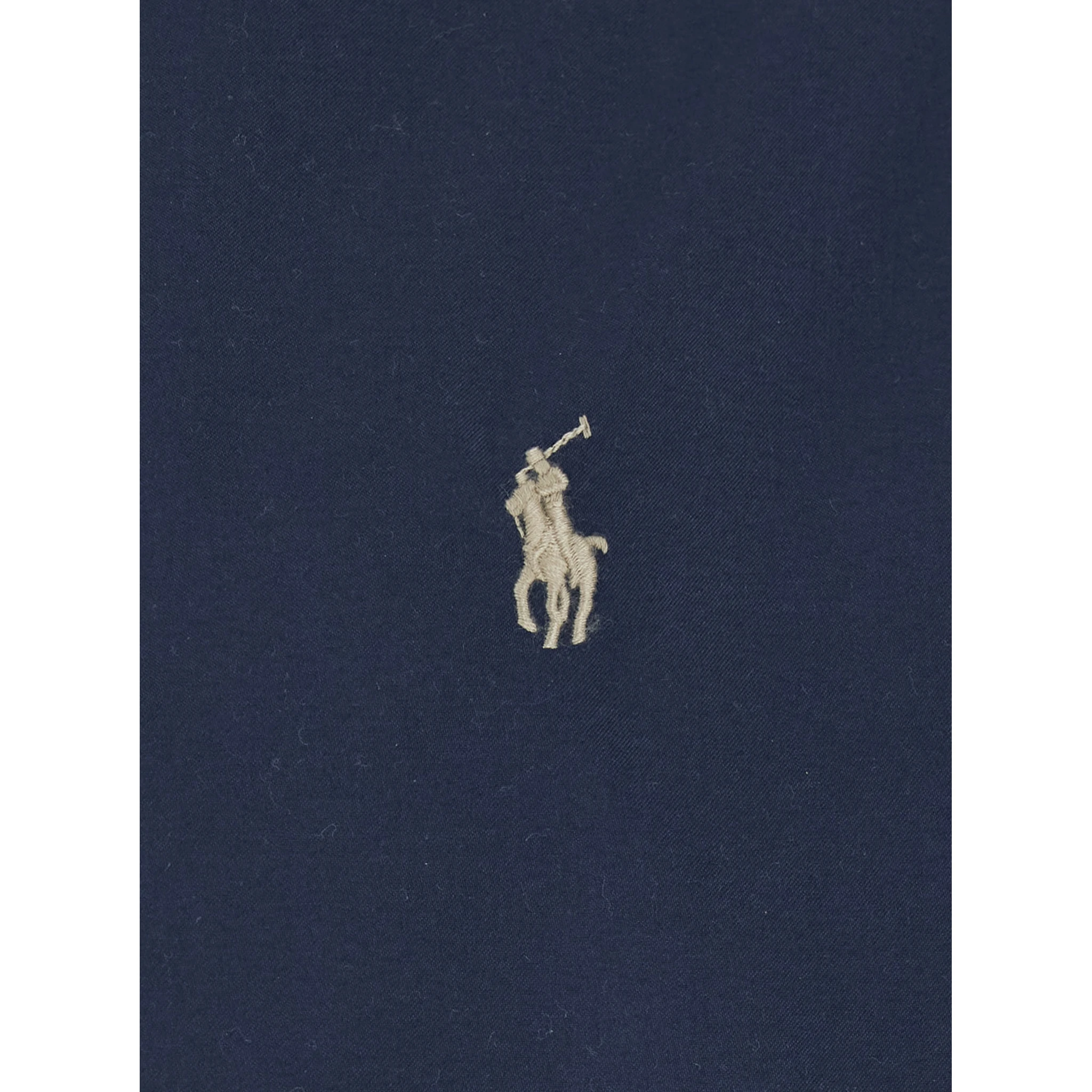 Blue Windbreaker Jacket with Classic Collar and Pony Detail on the Front in Cotton Man