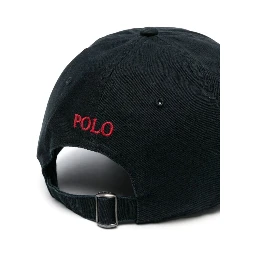 Black Baseball Cap with Logo Embroidery in Cotton Man