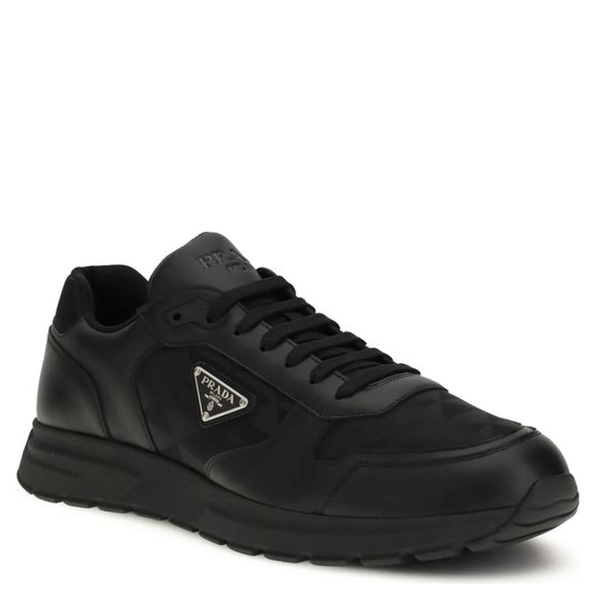 Black Recycled Polyamide Athletic Sneakers