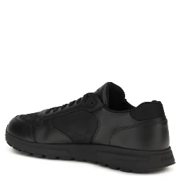 Black Recycled Polyamide Athletic Sneakers