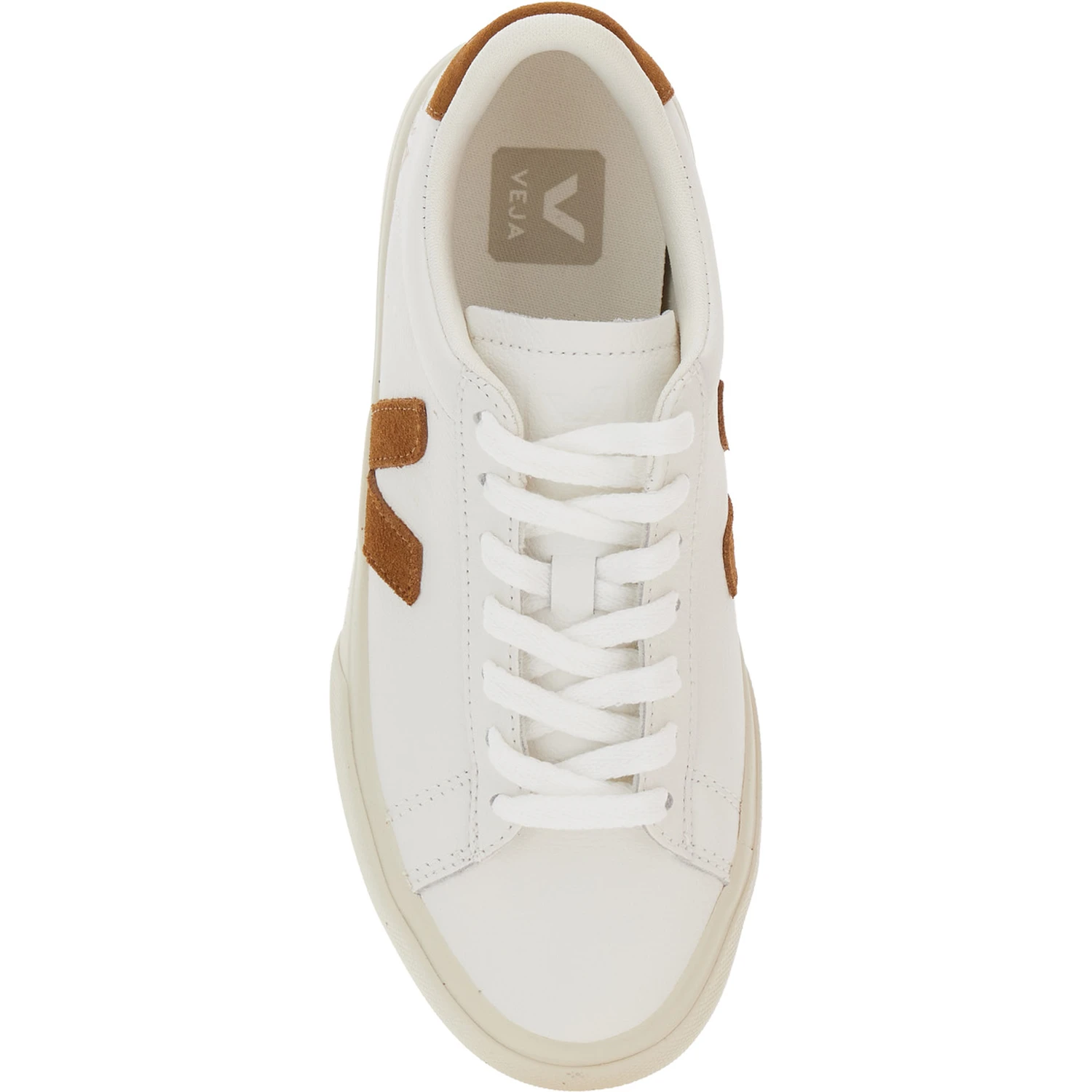 Campo White Low Top Sneakers with Contrasting Heel with Logo Lettering and Logo Patch on the Side in Leather Unisex