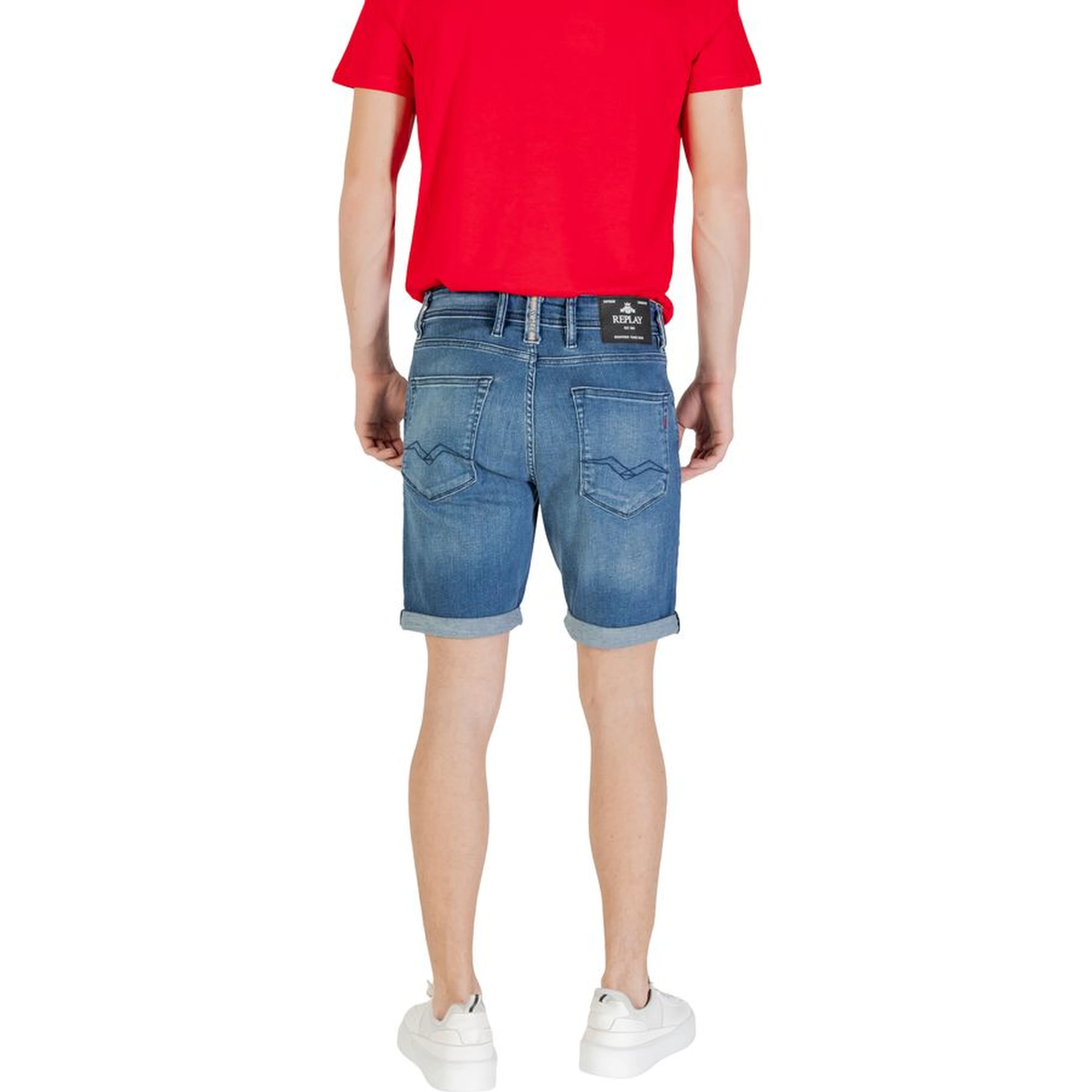 Blue Cotton Bermuda Shorts