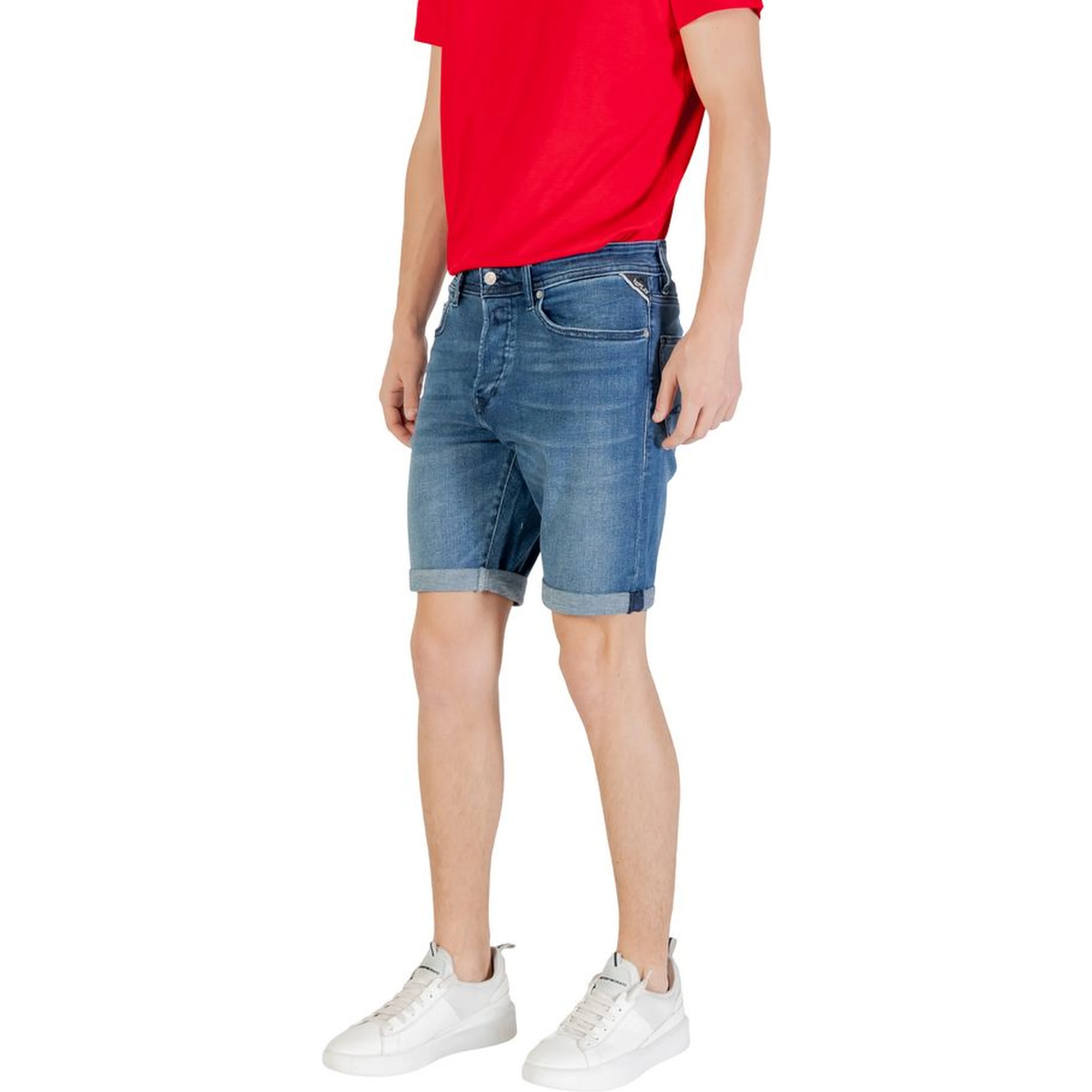 Blue Cotton Bermuda Shorts