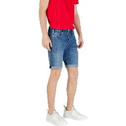 Blue Cotton Bermuda Shorts