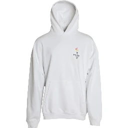 White Cotton Hooded Pullover OVERSIZE Sweater