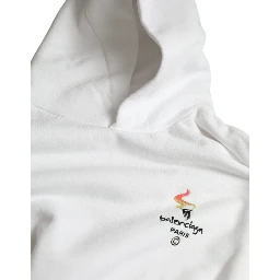 White Cotton Hooded Pullover OVERSIZE Sweater