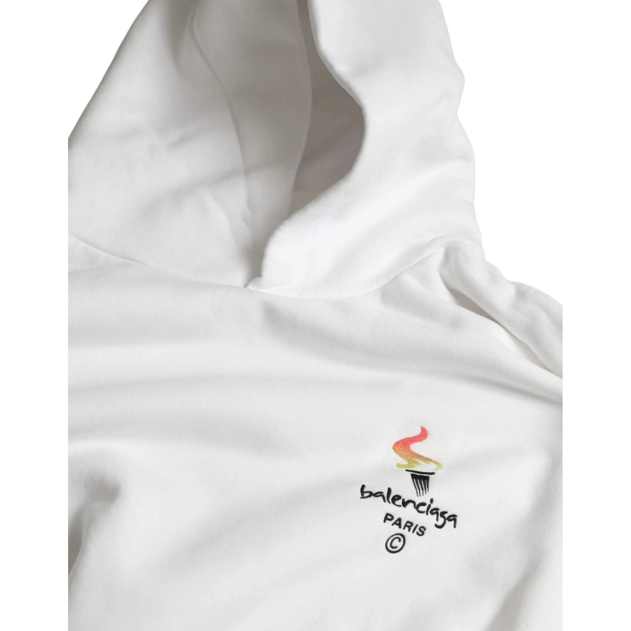 White Cotton Hooded Pullover OVERSIZE Sweater