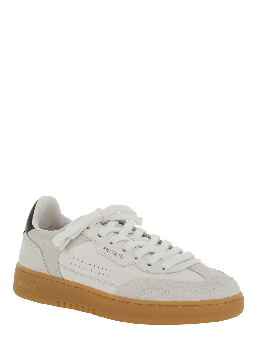 Dice T-Toe White Low Top Sneakers with Logo Patch on the Tongue and Logo Lettering on the Rear in Leather Woman