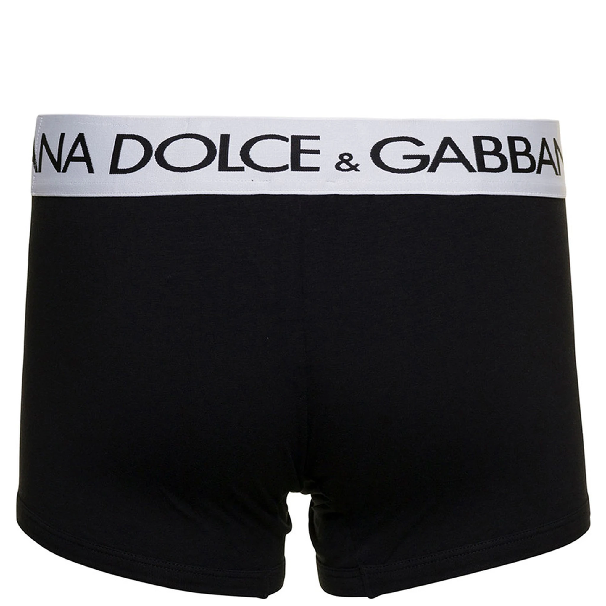 Black Boxer Briefs with Branded Waistband in Stretch Cotton Man