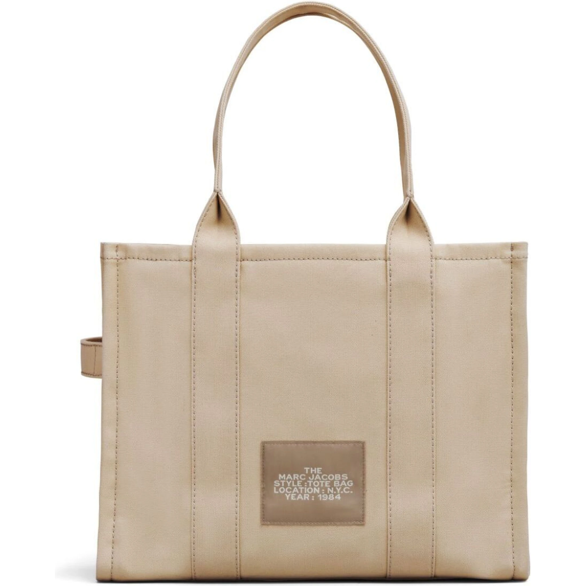 The Large Tote Beige Shoulder Bag with Contrasting Logo Print in Cotton Black Woman