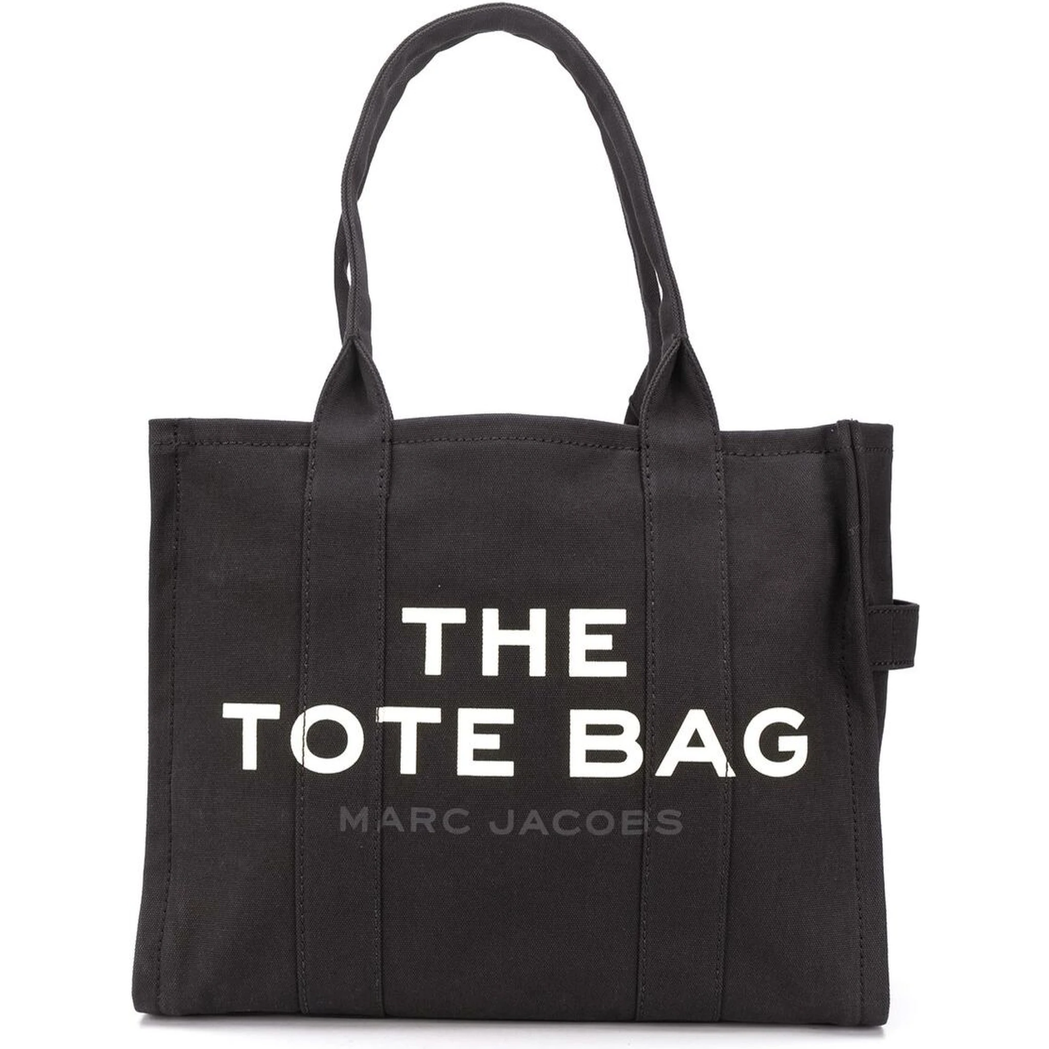 The Large Tote Black Tote Bag with Contrasting Logo Print in Cotton Black Woman