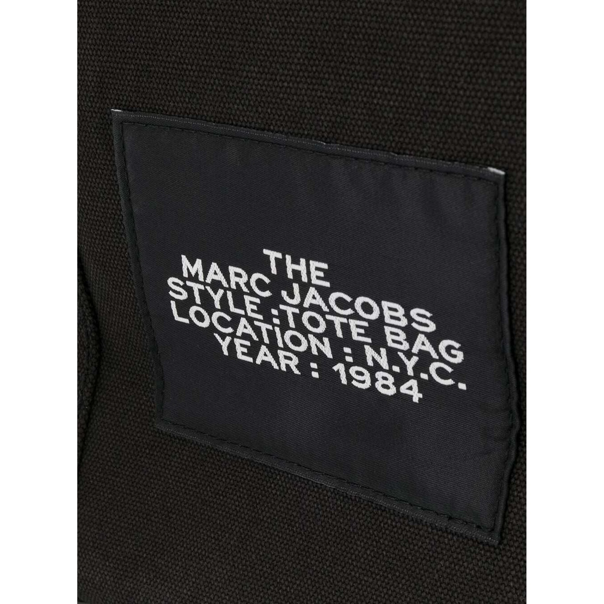 The Large Tote Black Tote Bag with Contrasting Logo Print in Cotton Black Woman