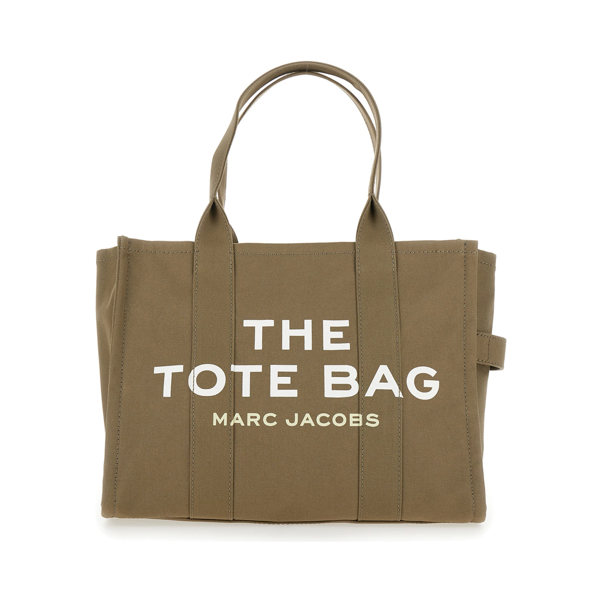 The Large Tote Green Tote Bag with Contrasting Logo Print in Cotton Black Woman