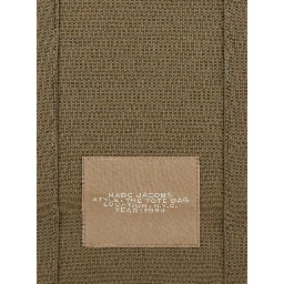 The Large Tote Green Tote Bag with Contrasting Logo Print in Cotton Black Woman