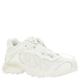 XT-Whisper White Sneakers with Printed Logo on the Side and Drawstring Closure in Fabric Unisex