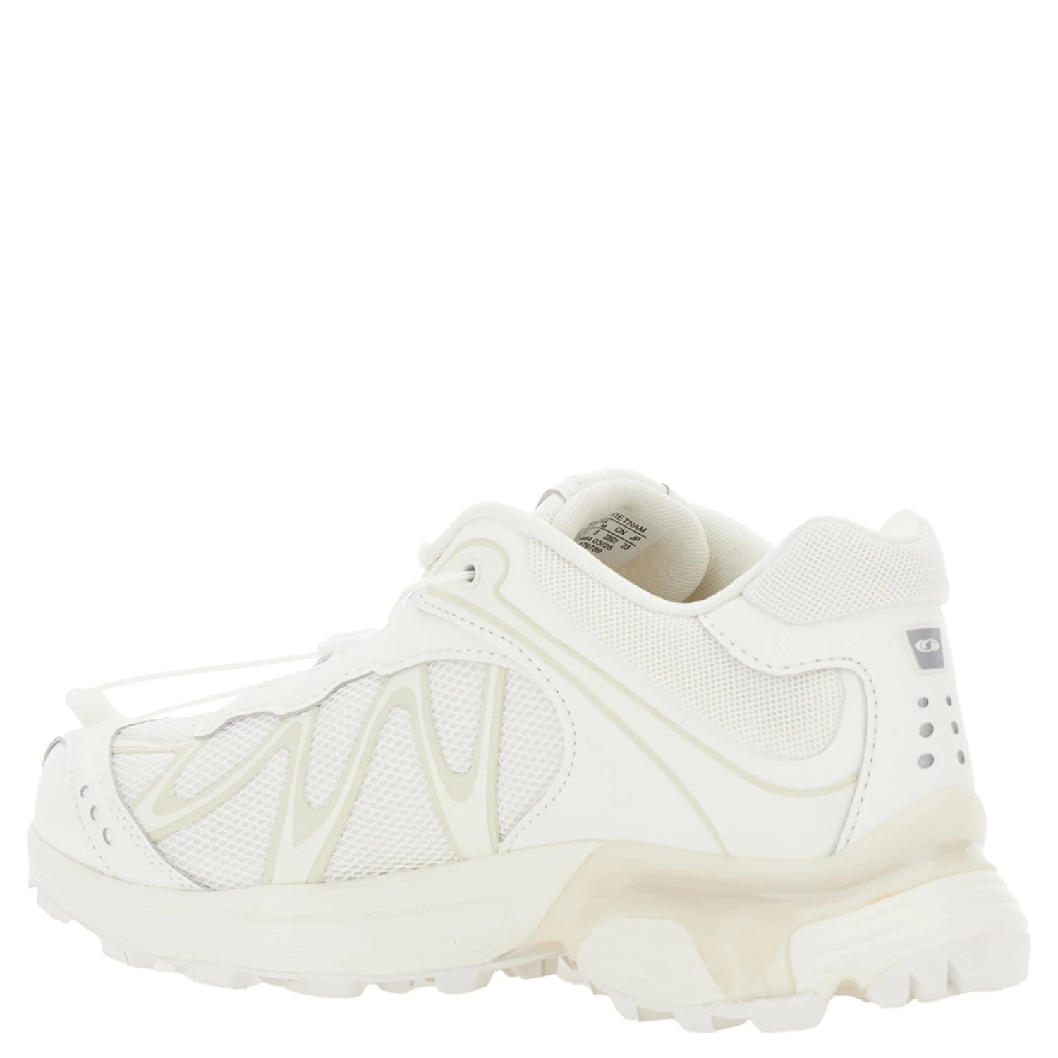 XT-Whisper White Sneakers with Printed Logo on the Side and Drawstring Closure in Fabric Unisex