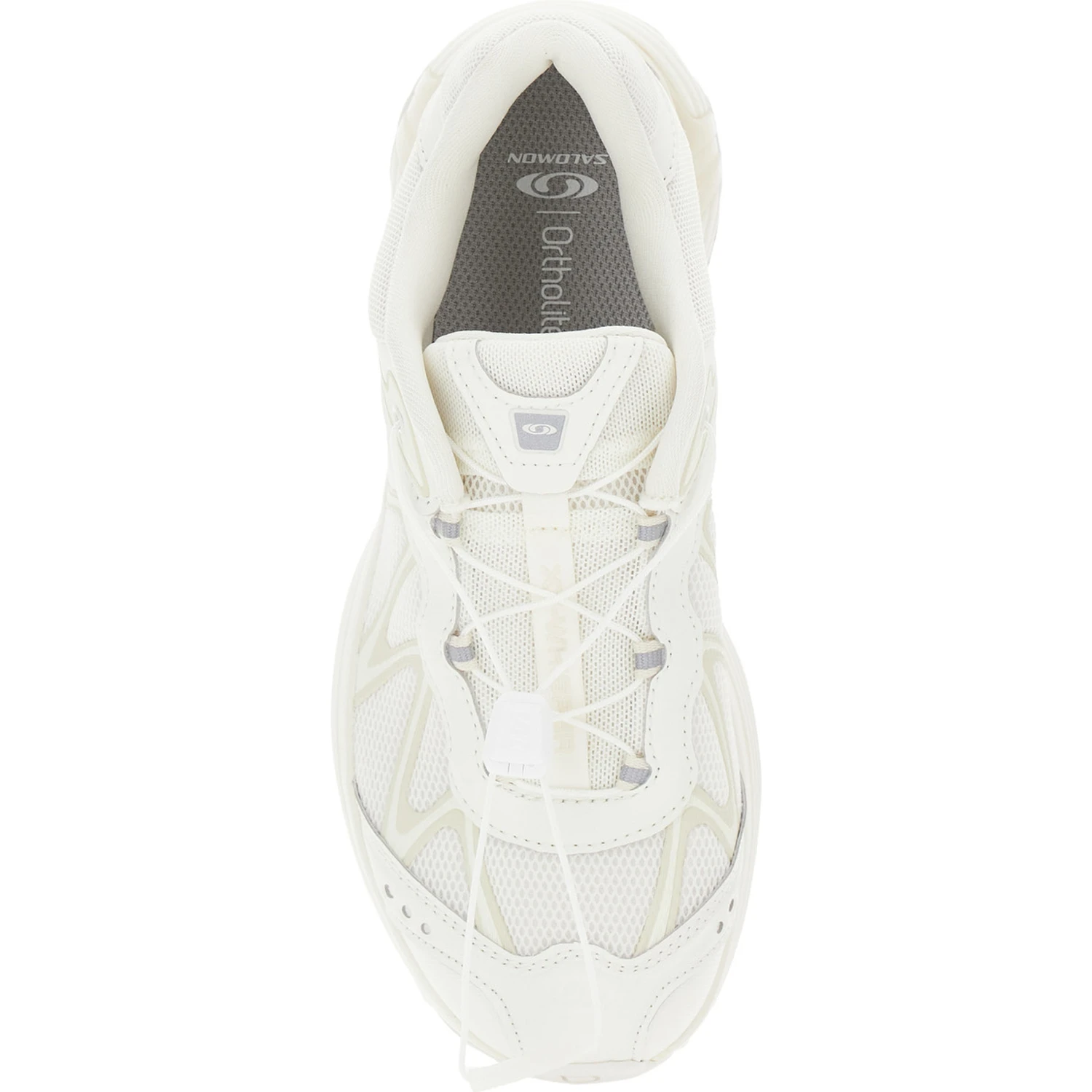 XT-Whisper White Sneakers with Printed Logo on the Side and Drawstring Closure in Fabric Unisex