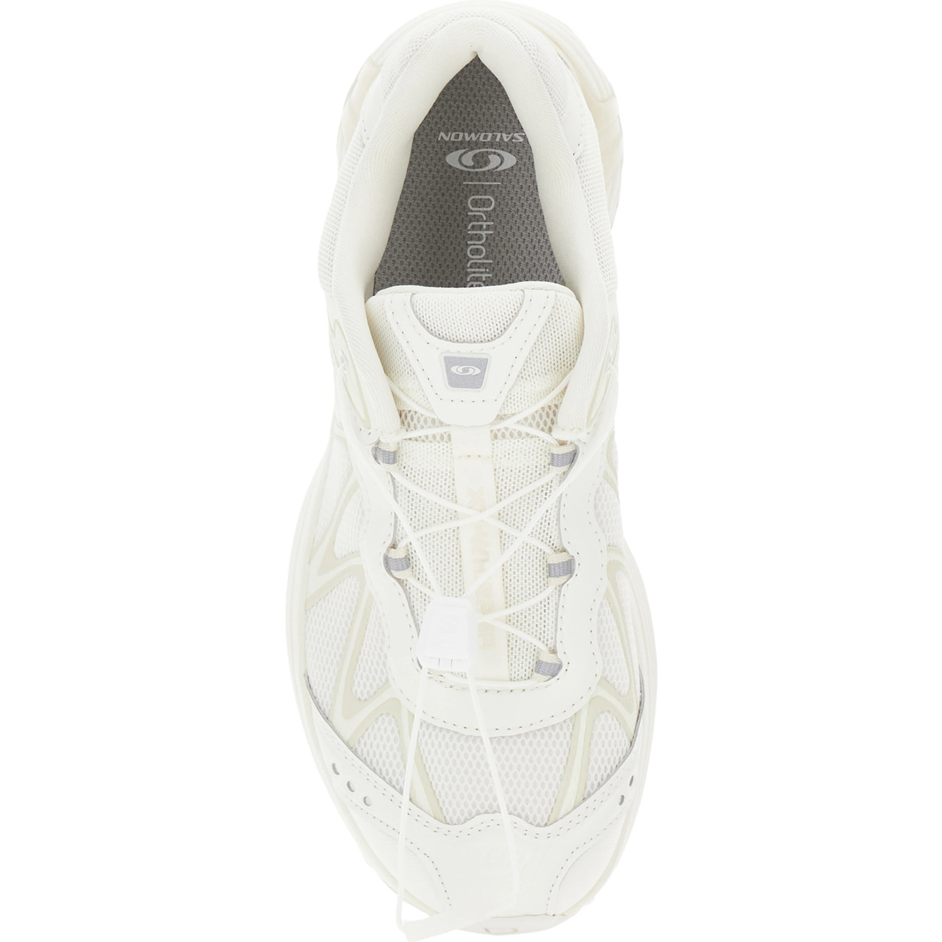 XT-Whisper White Sneakers with Printed Logo on the Side and Drawstring Closure in Fabric Unisex