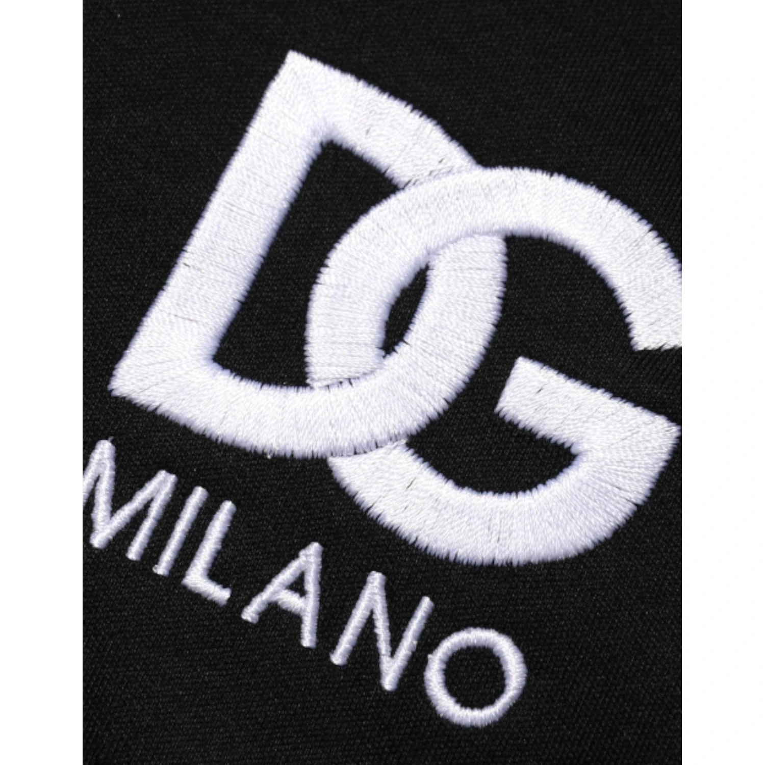 Black Cotton DG Logo Embroidery Top T-shirt