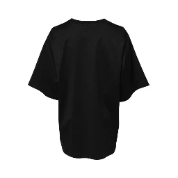Black Cotton DG Logo Embroidery Top  T-shirt