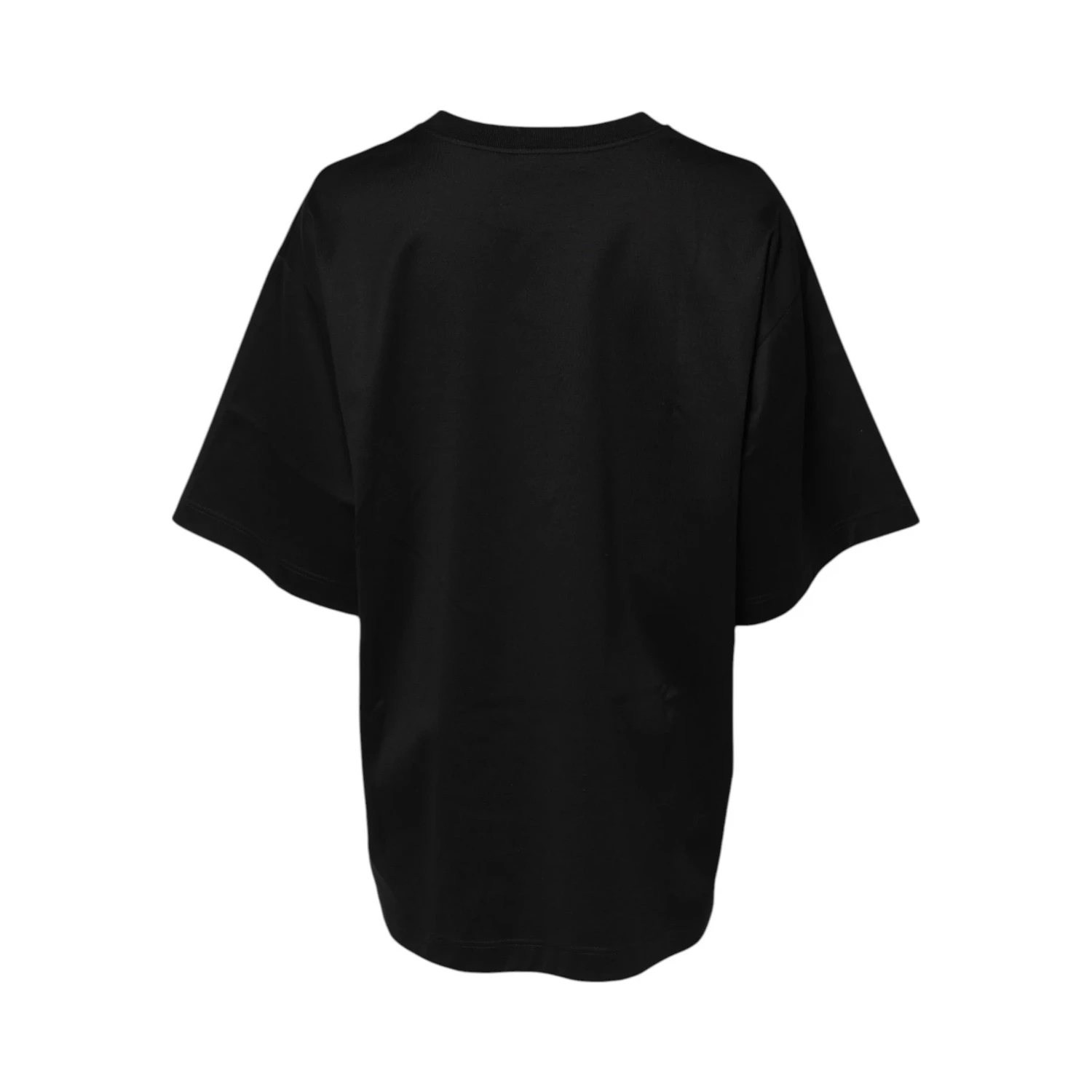 Black Cotton DG Logo Embroidery Top T-shirt