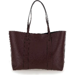 Bayswater Small Bordeaux Tote Bag with Postmans Lock Closure in Leather Woman