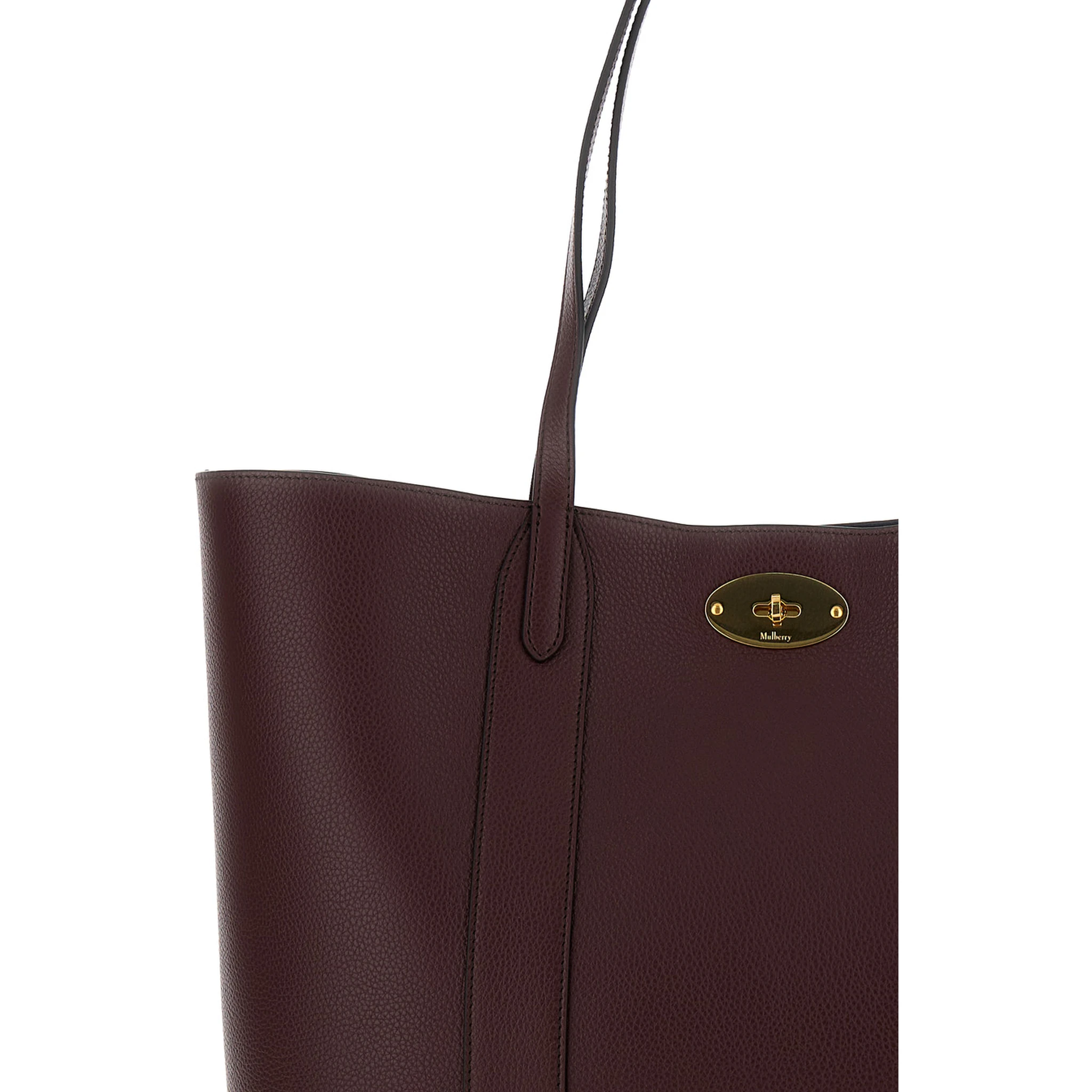 Bayswater Small Bordeaux Tote Bag with Postmans Lock Closure in Leather Woman