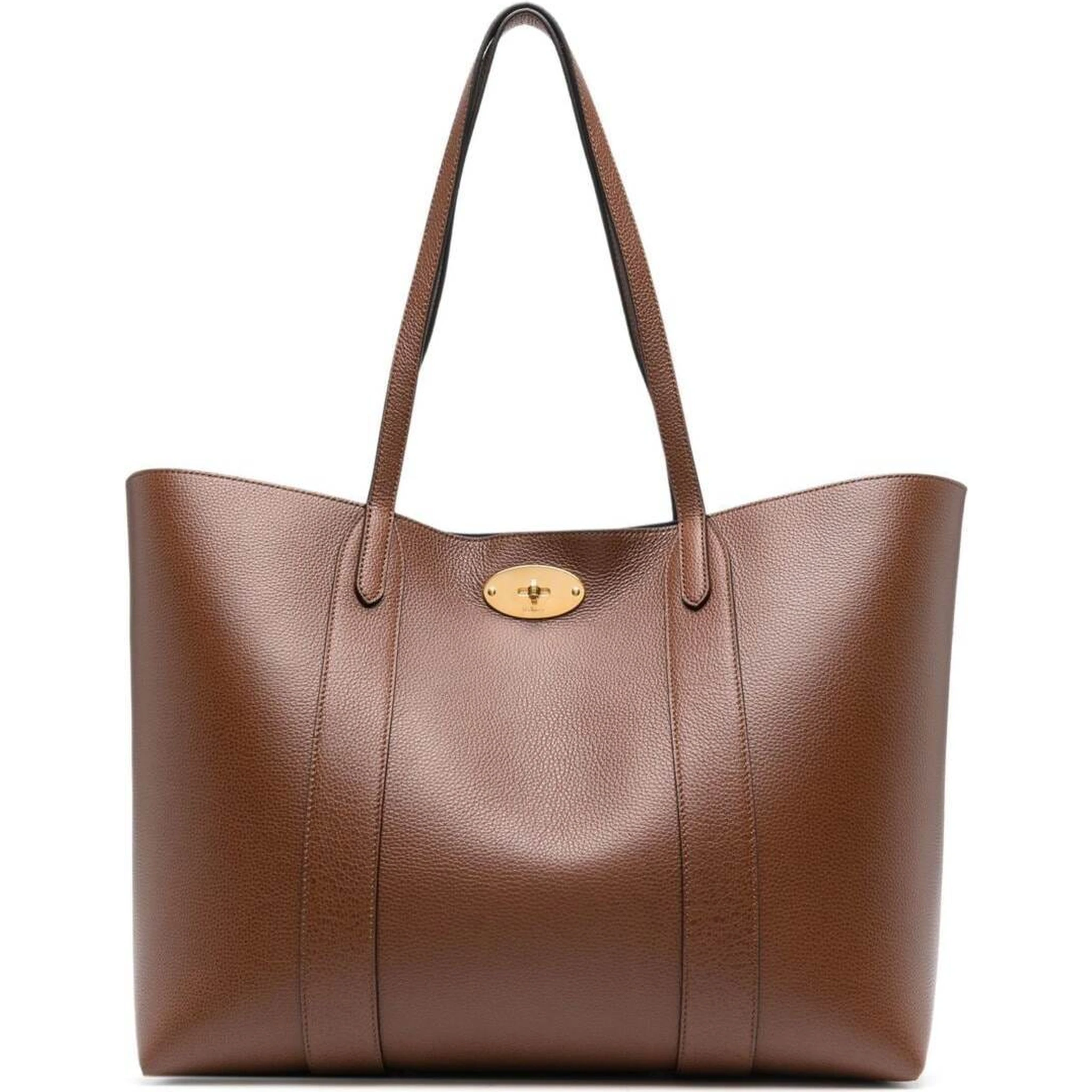 Brown Bayswater Hand bag with Flap Detail in Leather Woman