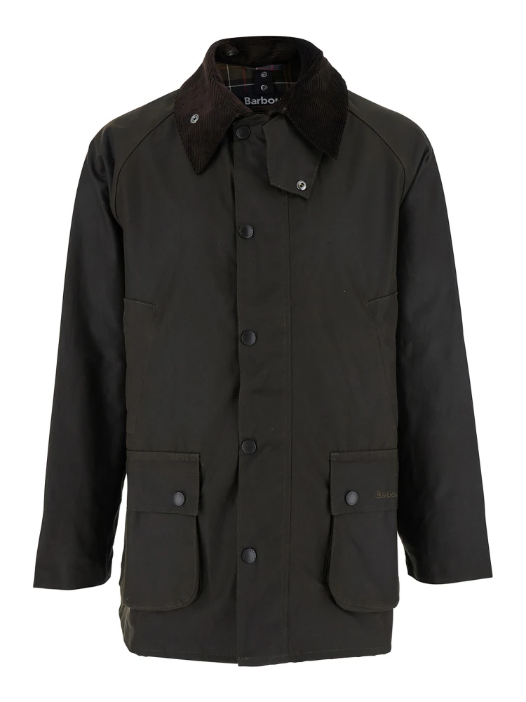Bedale Green Jacket with Embroidered Logo on the Front in Tech Fabric Man