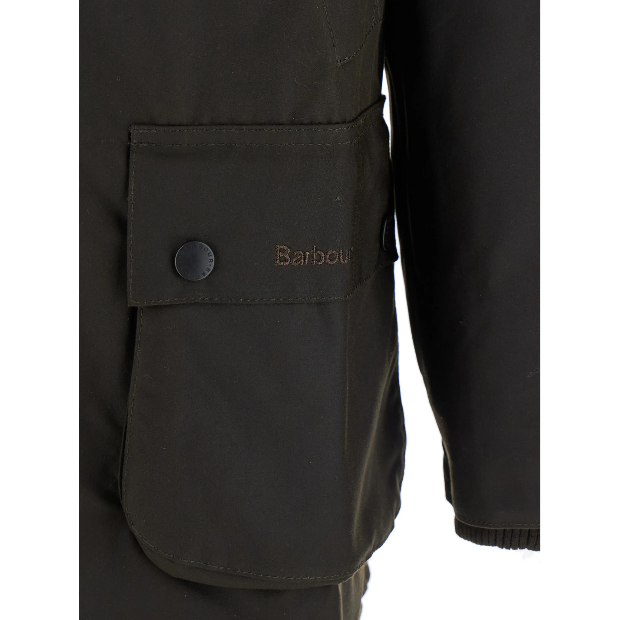 جاكيت بيديل الأخضر بشعار مطرز في الأمام مصنوع من قماش تقني رجالي