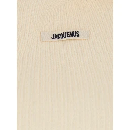 Le Hoodie Gros Grain Beige Cropped Hoodie with Drawstring Hood and Logo Patch on the Front in Cotton Woman