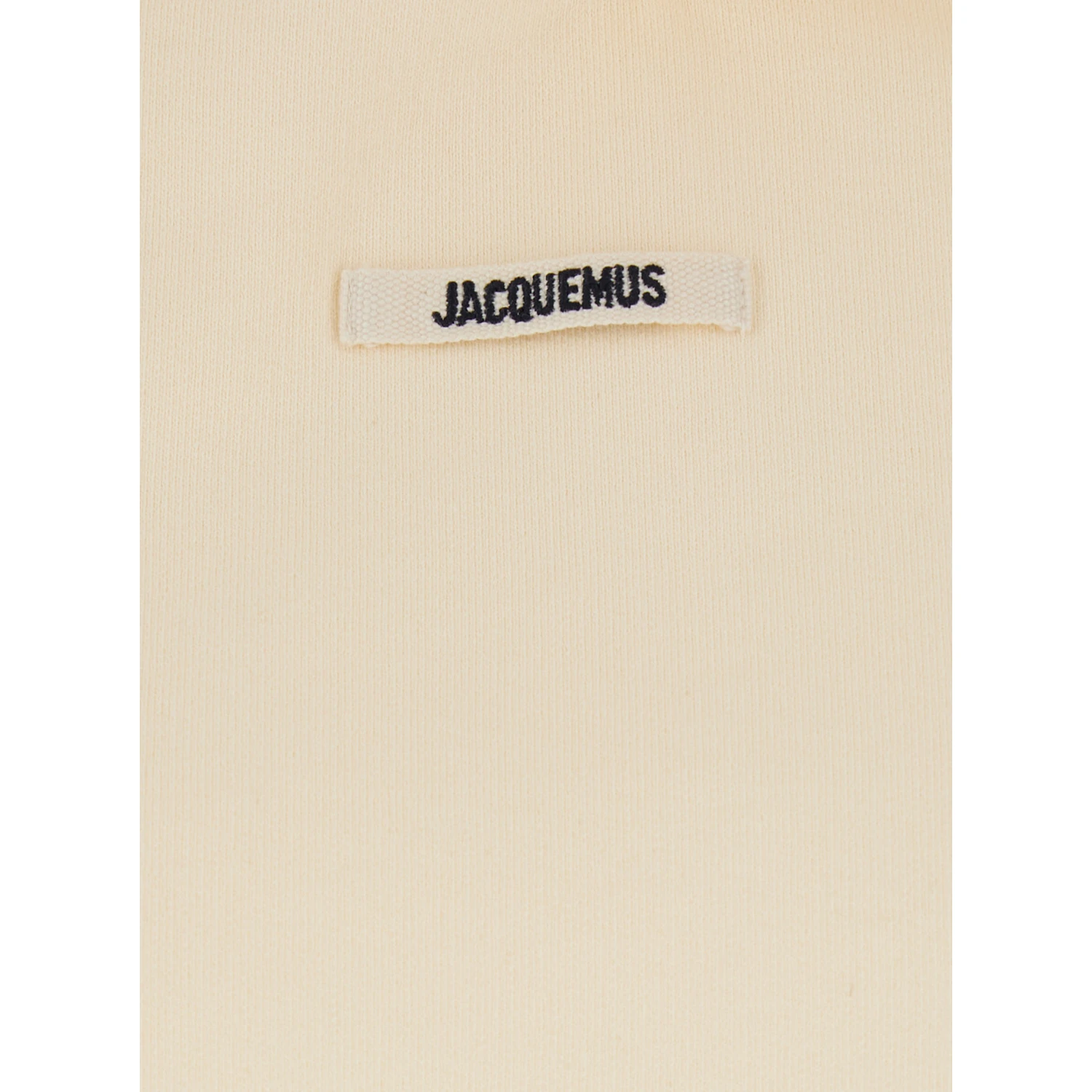 Le Hoodie Gros Grain Beige Cropped Hoodie with Drawstring Hood and Logo Patch on the Front in Cotton Woman