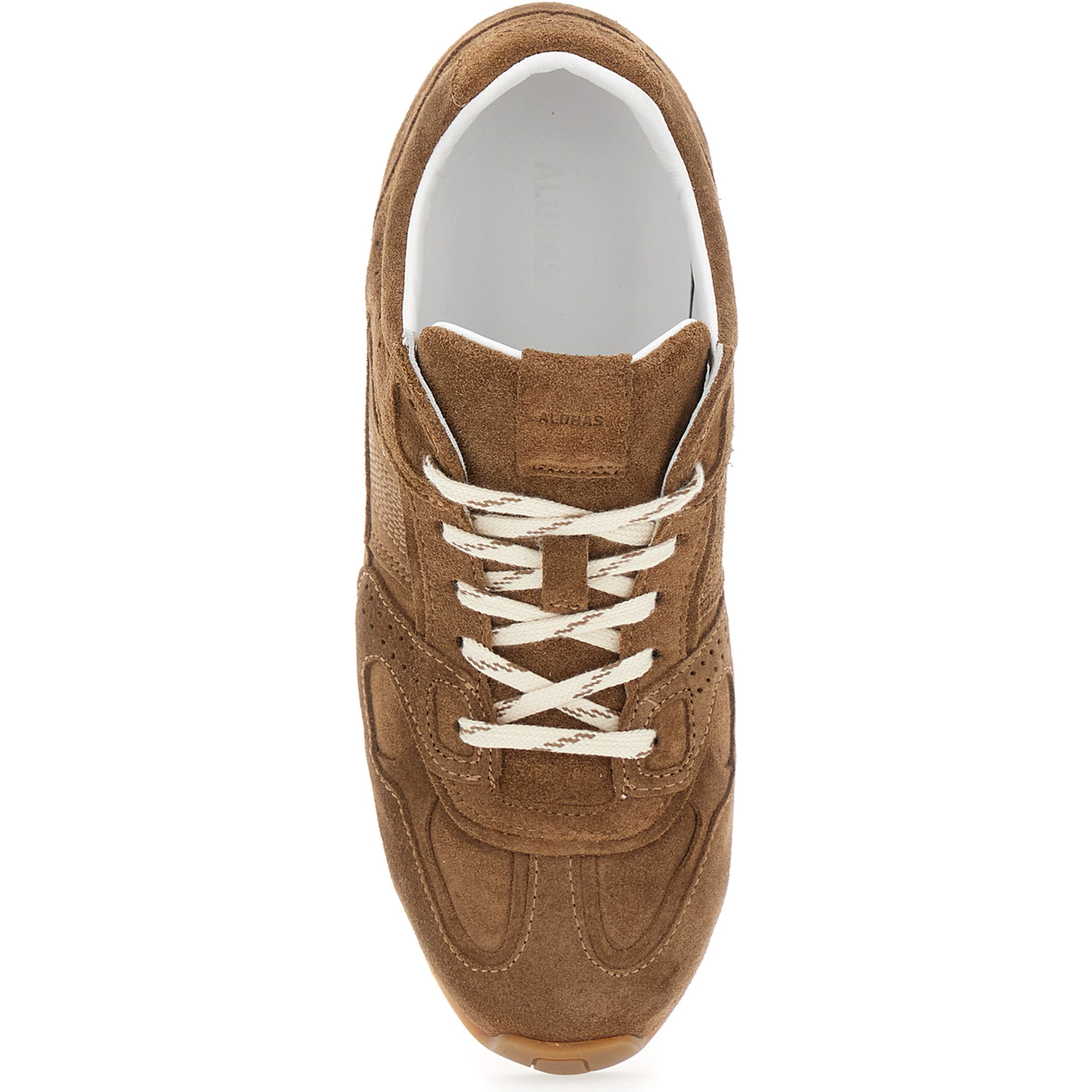 Tb.56 Brown Low Top Sneakers with Logo Lettering on the Tongue and Perforated Details in Suede Woman