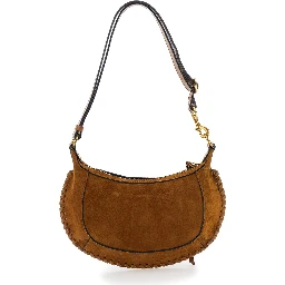 Oskan Moon Brown Crossbody Bag with Front Logo Print in Suede Woman
