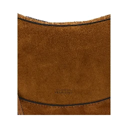 Oskan Moon Brown Crossbody Bag with Front Logo Print in Suede Woman