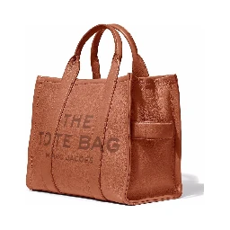 The Tote Bag Medium Brown Shoulder Bag with Logo in Grainy Leather Woman Marc Jacobs