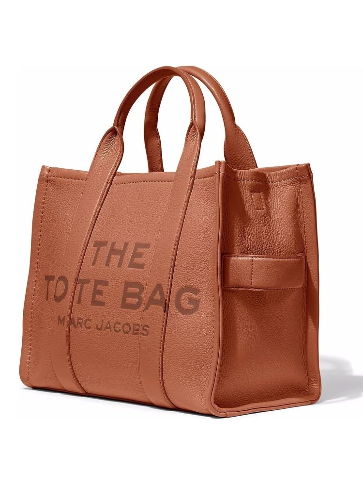 The Tote Bag Medium Brown Shoulder Bag with Logo in Grainy Leather Woman Marc Jacobs alternative