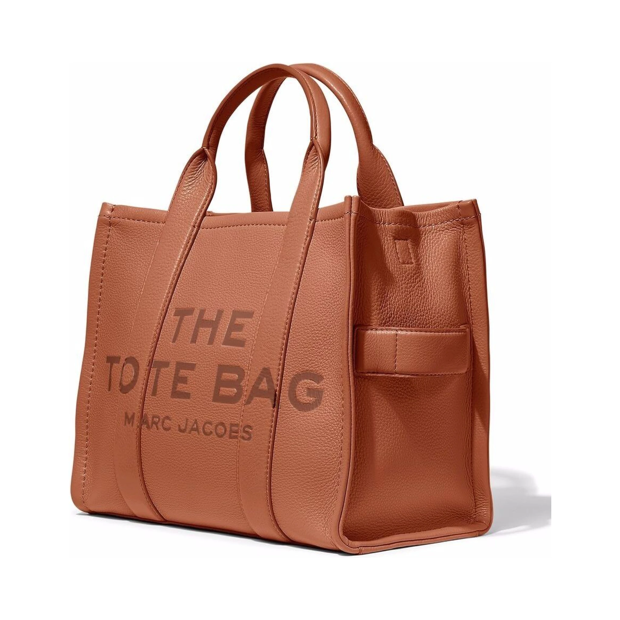The Tote Bag Medium Brown Shoulder Bag with Logo in Grainy Leather Woman Marc Jacobs