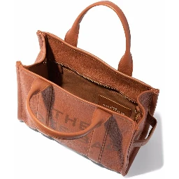 The Tote Bag Medium Brown Shoulder Bag with Logo in Grainy Leather Woman Marc Jacobs