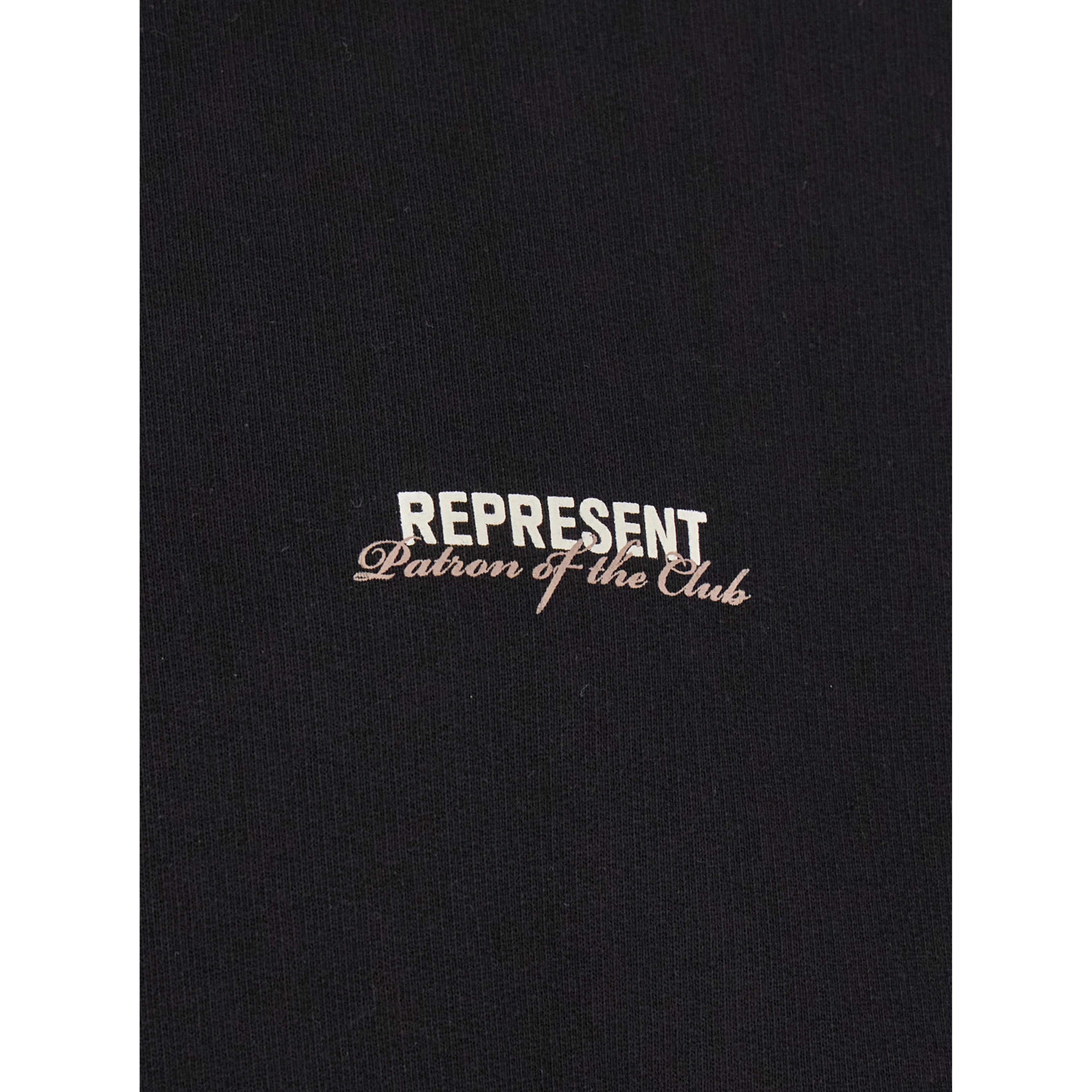 Patron of The Club Black Hoodie with Front and Back Logo Print in Cotton Man