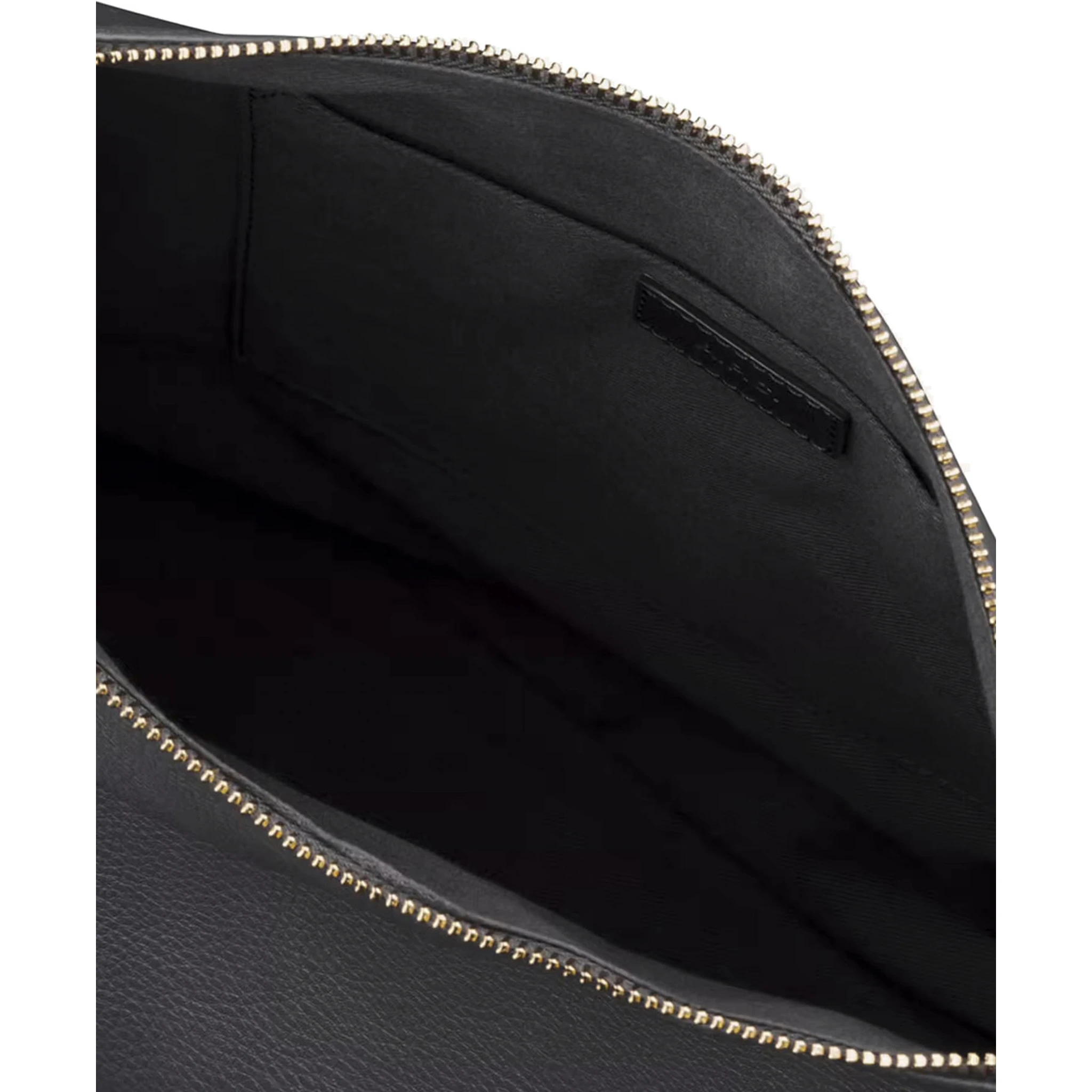 Vera Black Shoulder Bag with Embossed Logo Lettering on the Front and Adjustable Shoulder Strap in Leather Woman