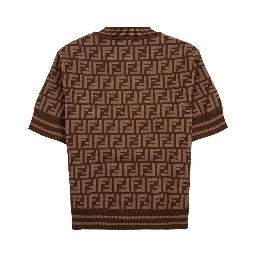 Allover Logo print in Brown Technical Fabric Girl Fendi Kids