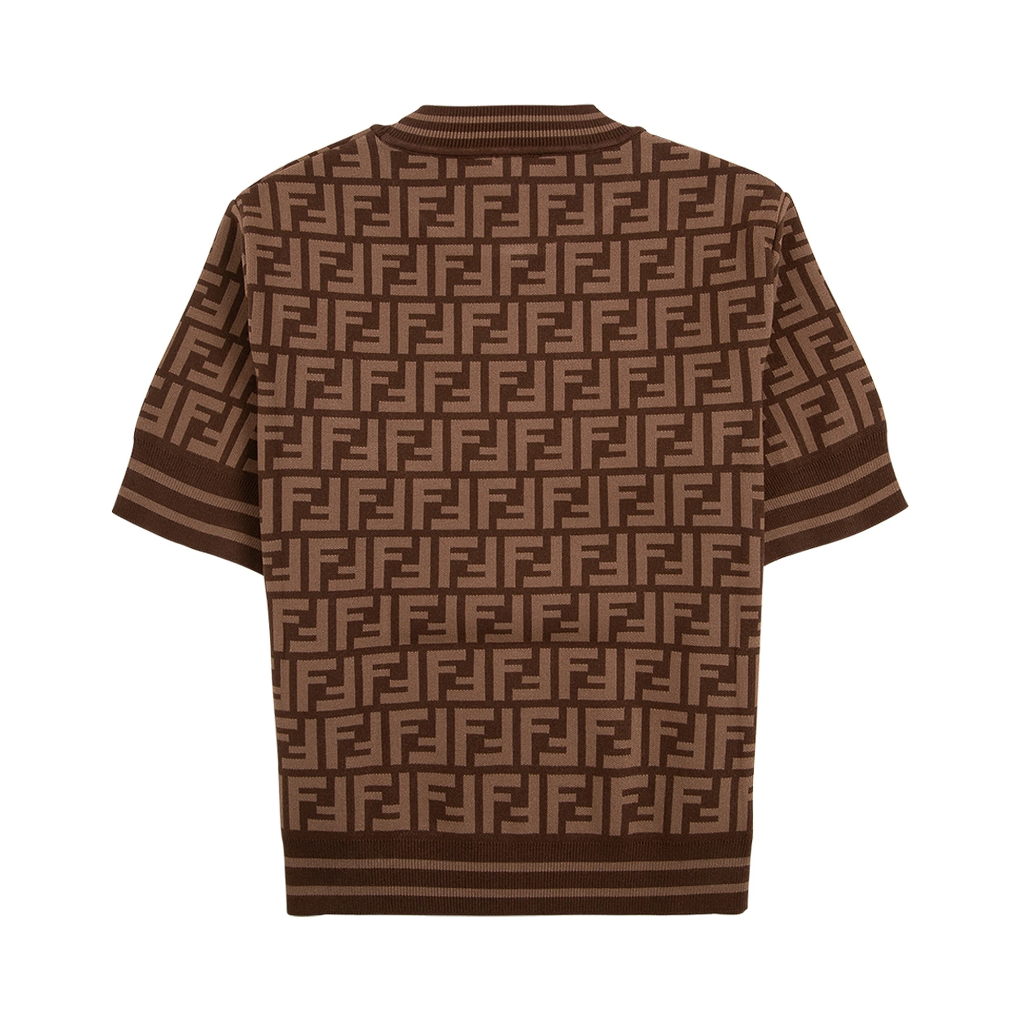 Allover Logo print in Brown Technical Fabric Girl Fendi Kids