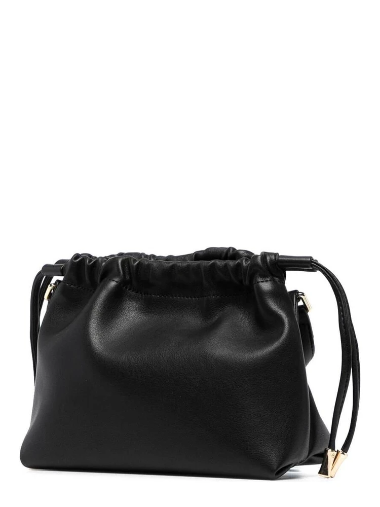 Ninon Black Crossbody Bag with Adjustable Shoulder Strap and Drawstring Closure in Ecoleather Woman alternative