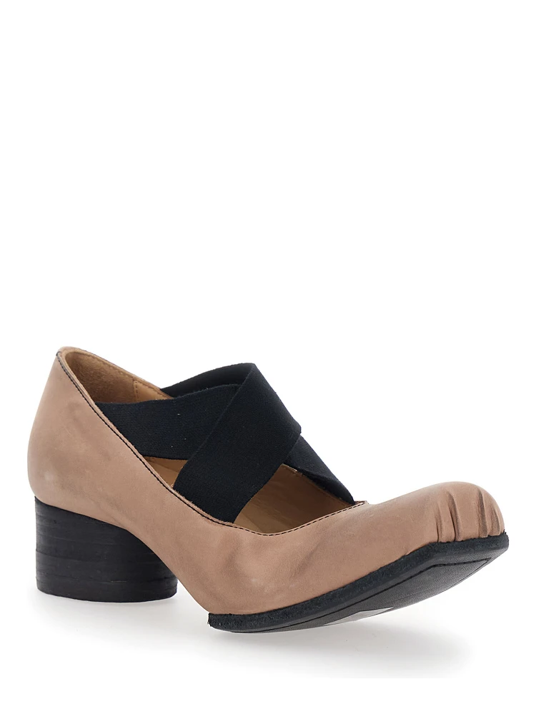 Pink Ballet Flats with Square Toe and Medium Heel in Suede Woman alternative